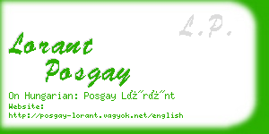 lorant posgay business card